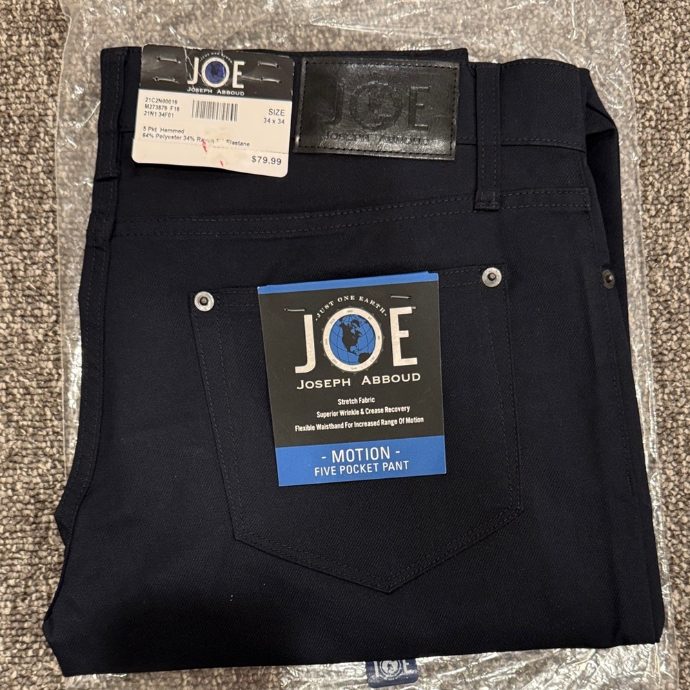 JOSEPH ABBOUD NAVY CLASSIC FIT CASUAL PANTS